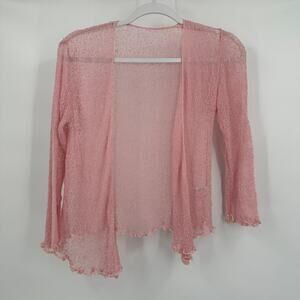 Back From Bali Womens‎ Cardigan Size S Pink Balletcore Fairy Sheer Feminine